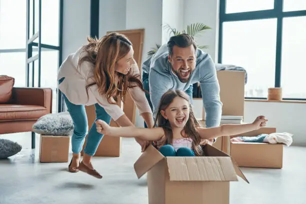 Child-first divorce with happy family