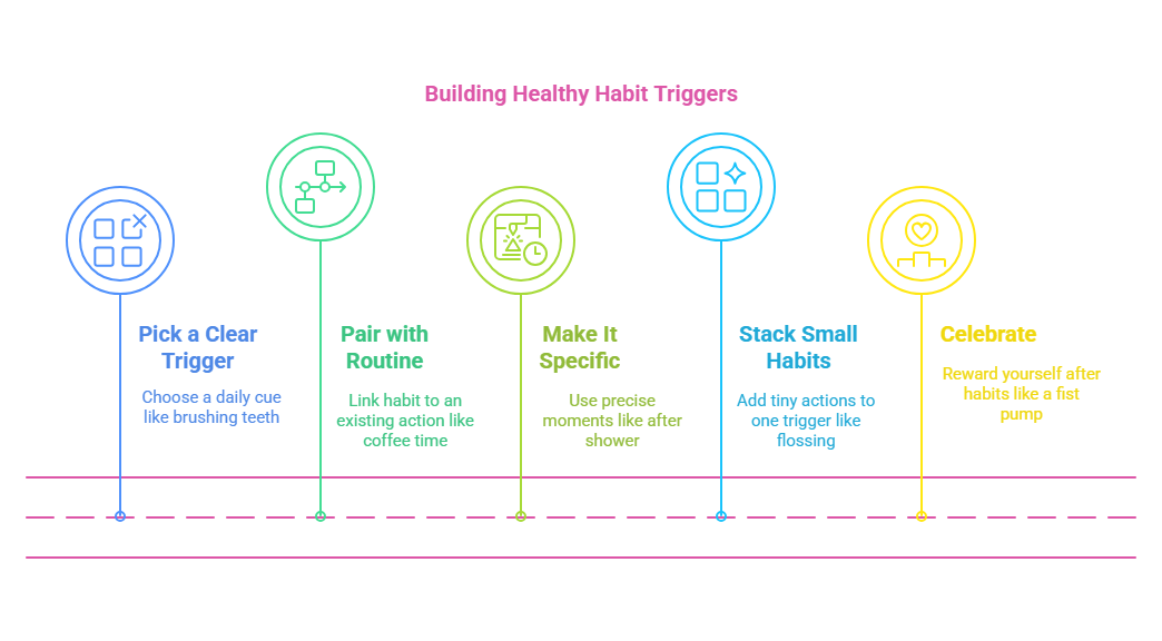 Healthy habit triggers infographic