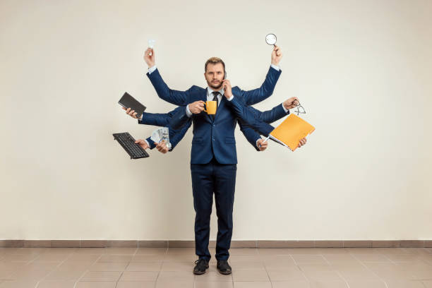 Person struggling with the hidden cost of multitasking