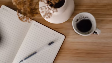 Notebook and pen for stress relief