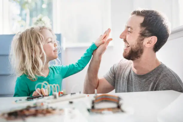Positive reinforcement parenting with parent and child