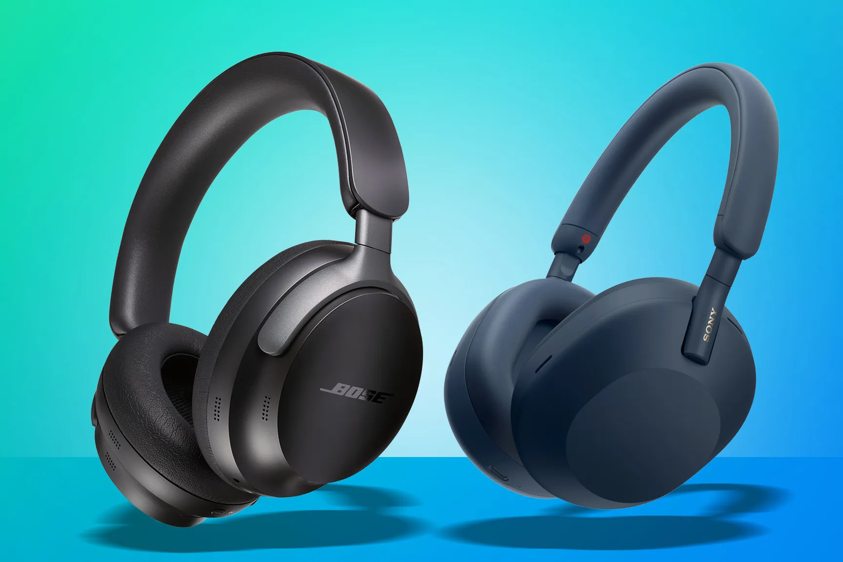 Sony WH-1000XM5 vs Bose QuietComfort Ultra on-desk comparison (no banner)